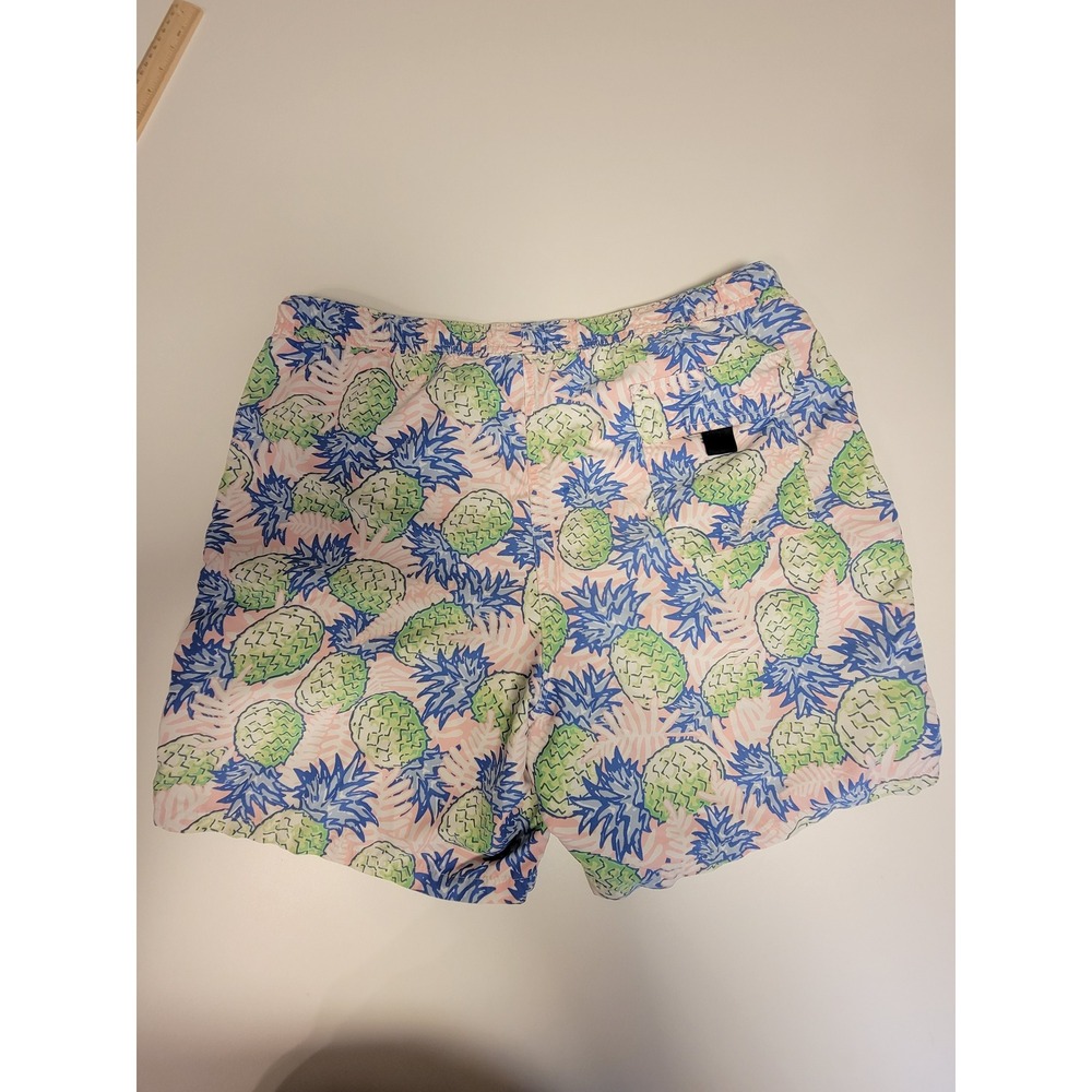 Vineyard Vines Mens Medium Pineapple Print Swim Trunks Blue Pink Green Shorts - Picture 5 of 8